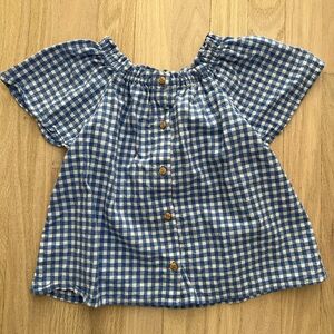 Zara gingham off the shoulder shirt